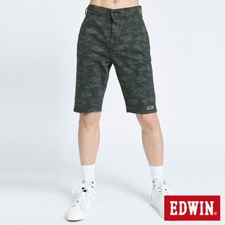 EDWIN 加大碼迦績EJ2棉涼感迷彩短褲(墨綠色)-男款