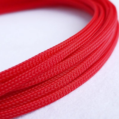 5米(4-12mm)紅色蛇皮網、PET编織網管 尼龍編織網 阻燃編織網 (保護線材磨擦的好幫手)