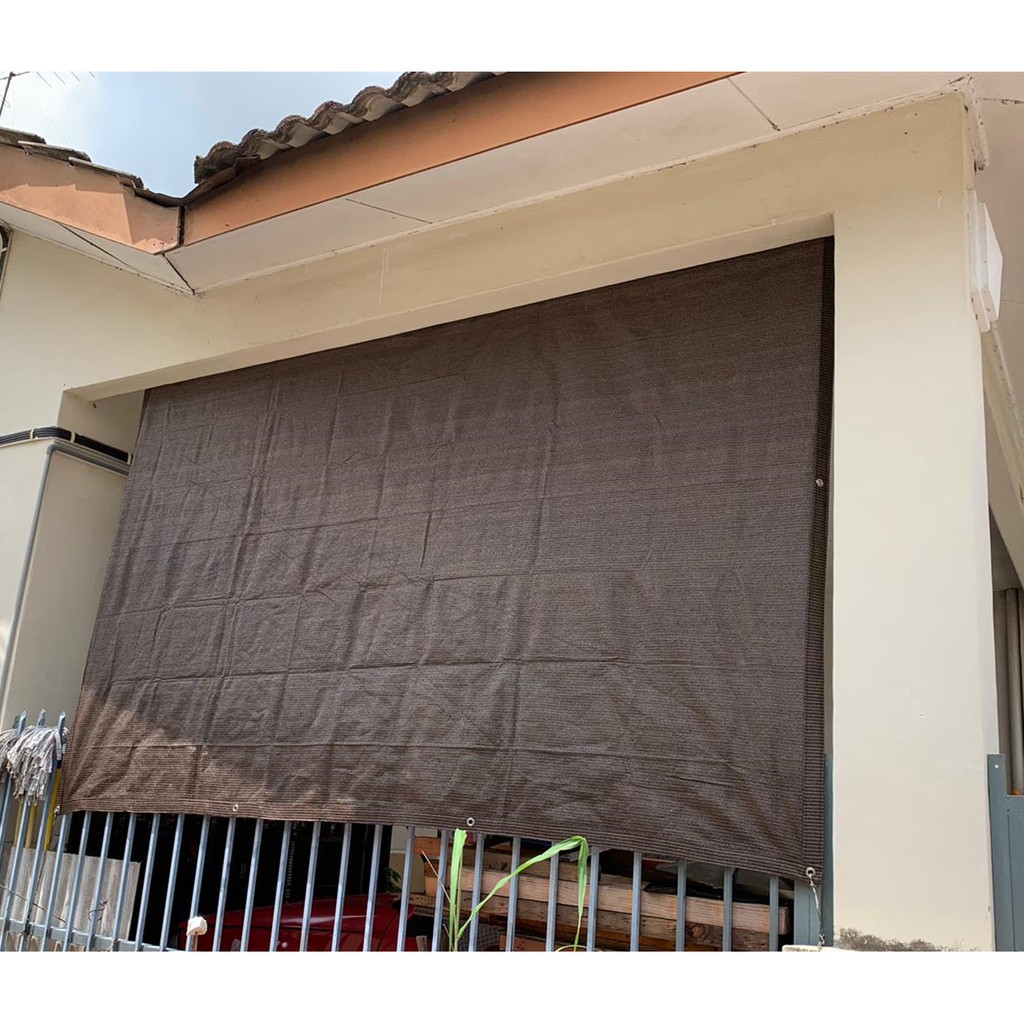 遮陽網遮陽簾遮陽篷棕色耐熱保護罩 90% 紫外線阻擋, 用於戶外涼亭露台