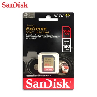 SANDISK Extreme SDXC 256GB U3 V30 180Mb 記憶卡 相機適用 大卡 原廠保固公司貨