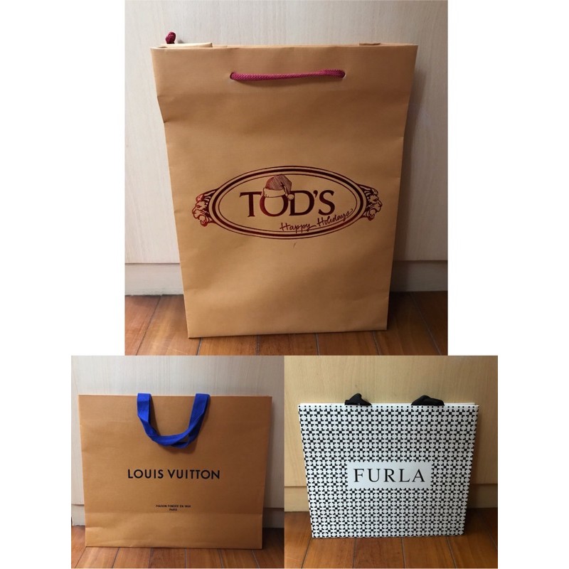 名牌 精品 紙袋 TODS、LV、FURLA