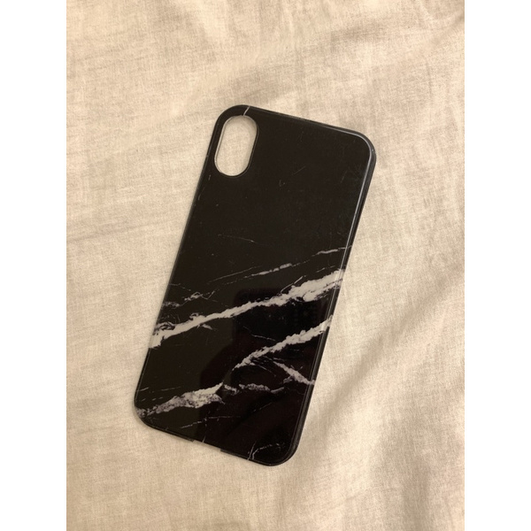 二手 犀牛盾背板 iPhone XS 黑色大理石紋