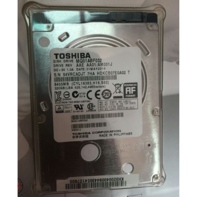 Toshiba 筆電專用硬碟 320Gb