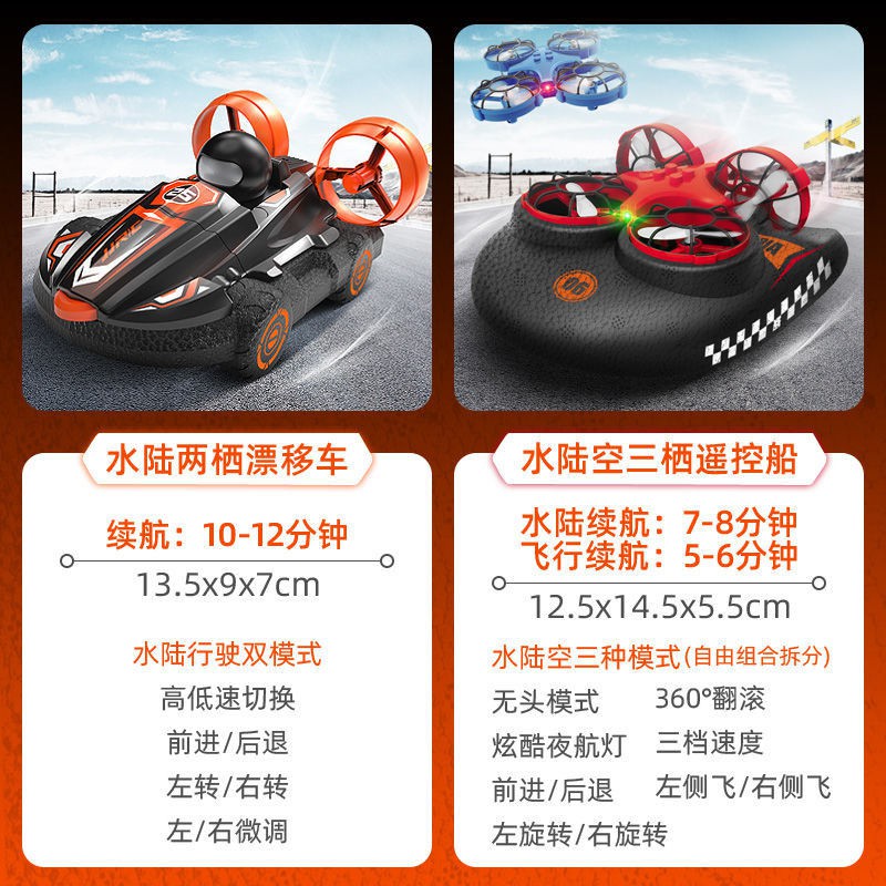 水陸空三合一遙控船迷你無人機水陸兩棲遙控車兒童玩具 蝦皮購物