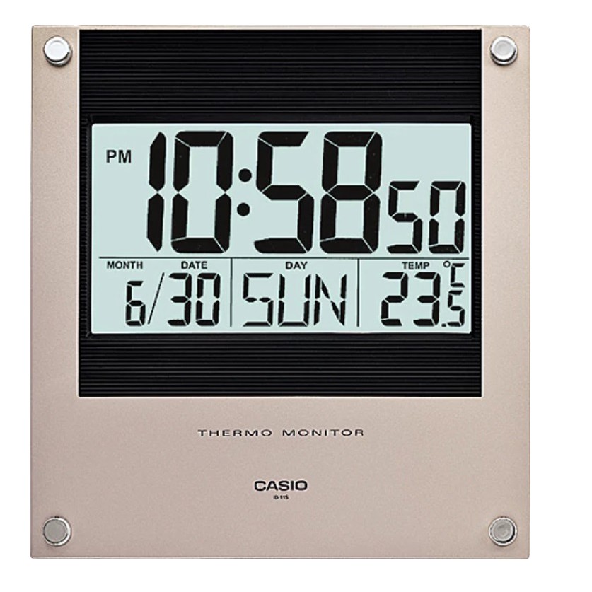 CASIO 卡西歐 掛鐘 ID-11S-1/2數字型 電子式掛鐘 溫度顯示 日期顯示 全新品 保固一年 開發票