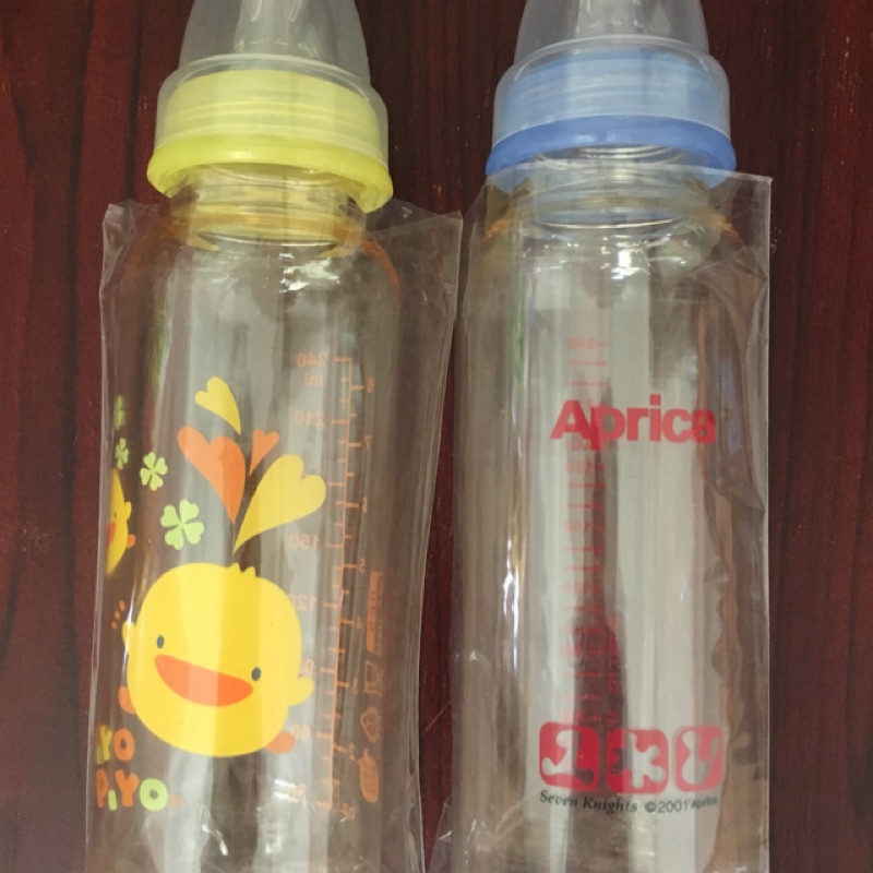 全新 黃色小鴨 Aprica奶瓶 標準口徑 PES 240ml