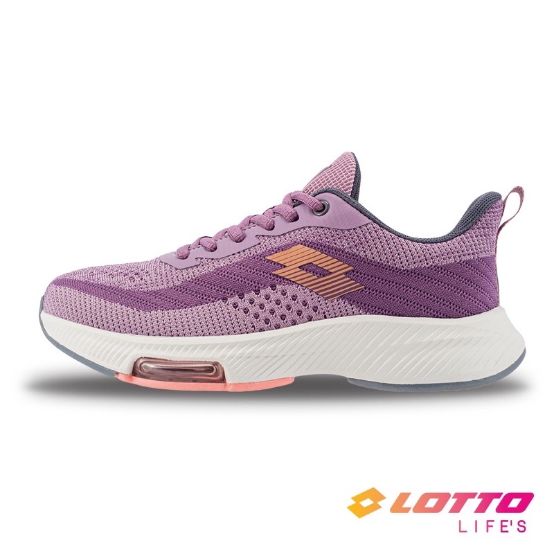 Lotto 樂得 慢跑鞋 前掌氣墊跑鞋 避震 反光 慢跑 氣墊鞋 高彈EVA 透氣網布 女 藕紫 LT2AWR6357