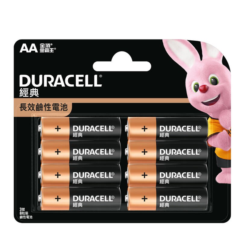 Duracell 金頂 鹼性電池 3號8入 /卡