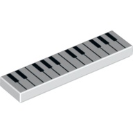 AndyPB 樂高LEGO 白色 鋼琴鍵盤/印刷 1x4 [2431pb593] Tile 6284099