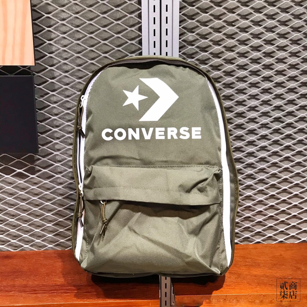 (貳柒商店) Converse Logo Backpack 軍綠色 綠色 後背包 書包 基本款 10008284-A07