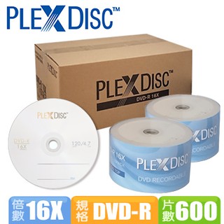 PLEXDISC DVD-R 16x 600片裝-整箱出貨