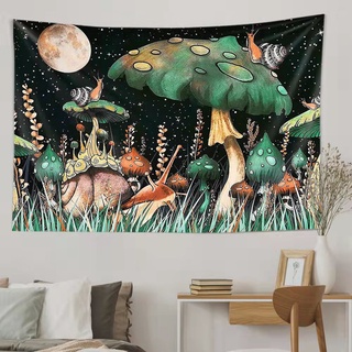 Image of 迷幻蘑菇掛毯嬉皮波西米亞可愛房間家居裝飾魔法掛毯牆