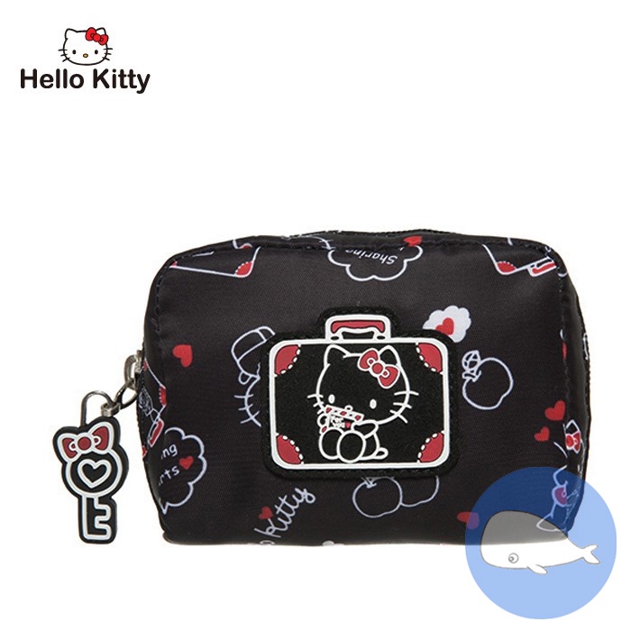 【小鯨魚包包館】Hello Kitty 凱蒂漫旅-零錢包-黑 KT01T09BK 零錢包