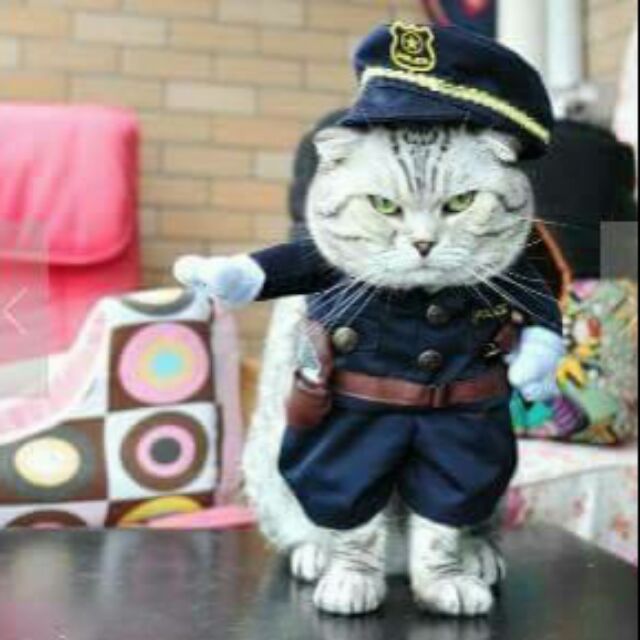 寵物衣服 警察站立裝 警察變身裝 狗衣服 貓衣服 狗變身 貓變身