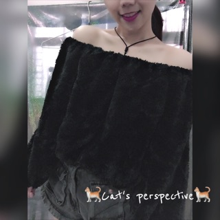 🐈貓視角Cat's perspective🐈多種穿法/可拉平口//露肩/熊寶寶毛絨絨上衣