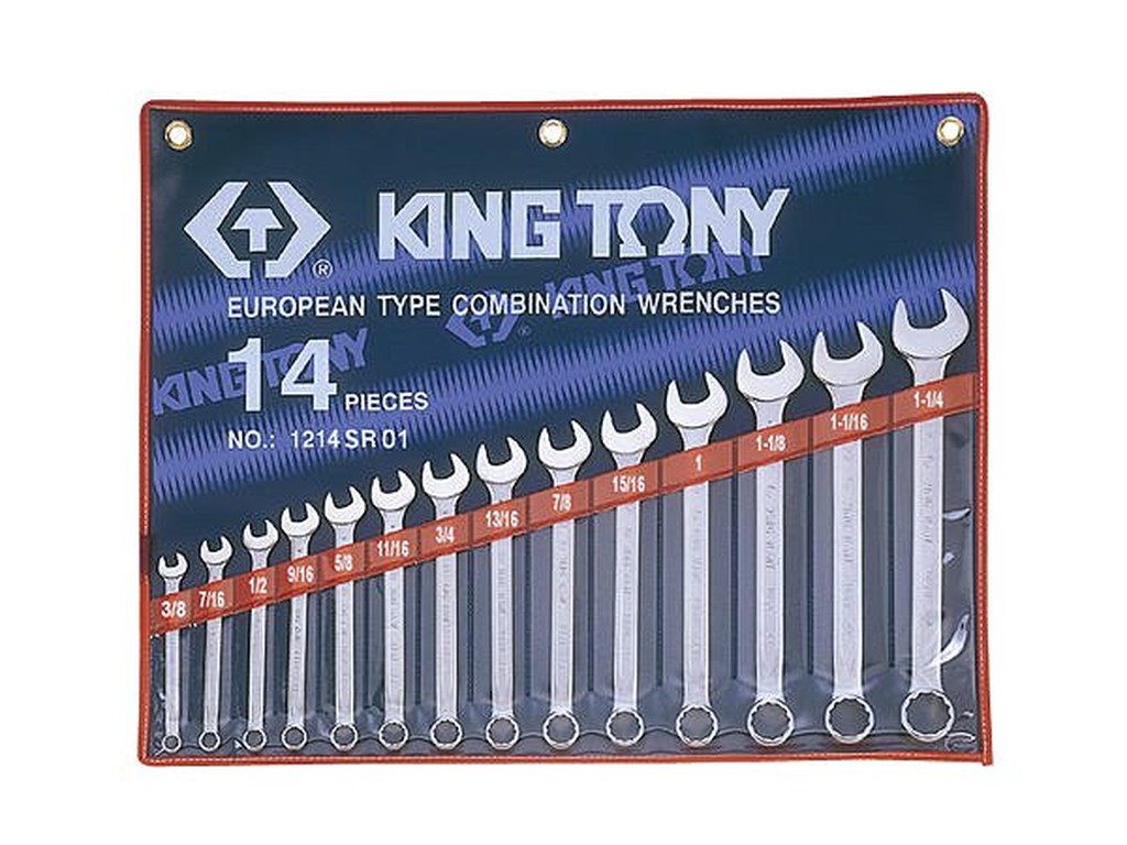 老池專業工具  附發票原廠藍帶工具 KING TONY 英制 14件組 梅開板手組 梅花板手 1214SR01