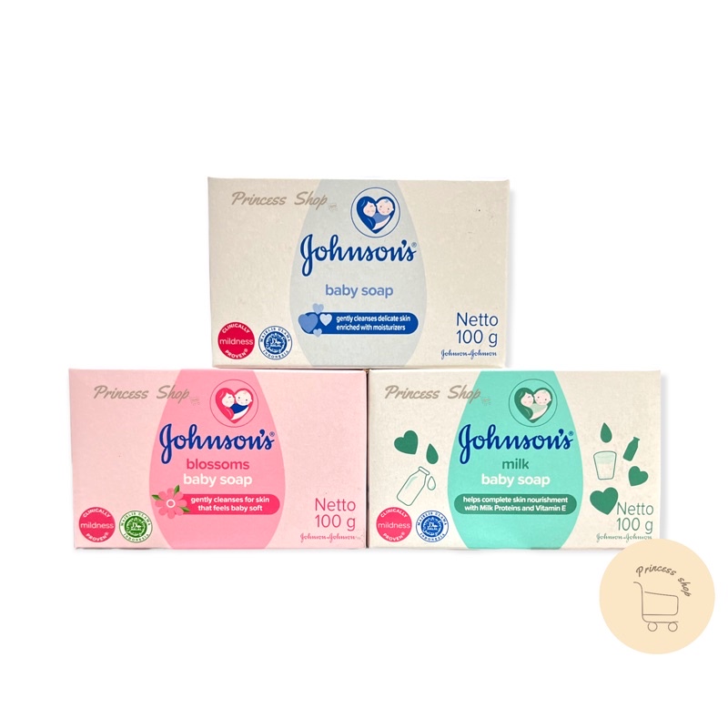 【Johnson's 嬌生】嬰兒潤膚香皂 寶寶香皂 肥皂 牛奶潤膚/原味/花香 100g 【大公主小舖】