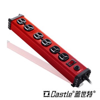 【新魅力3C】全新 蓋世特 Castle IA6-SB 1.8M 鋁合金電源突波保護插座 延長線 (3孔/6座)