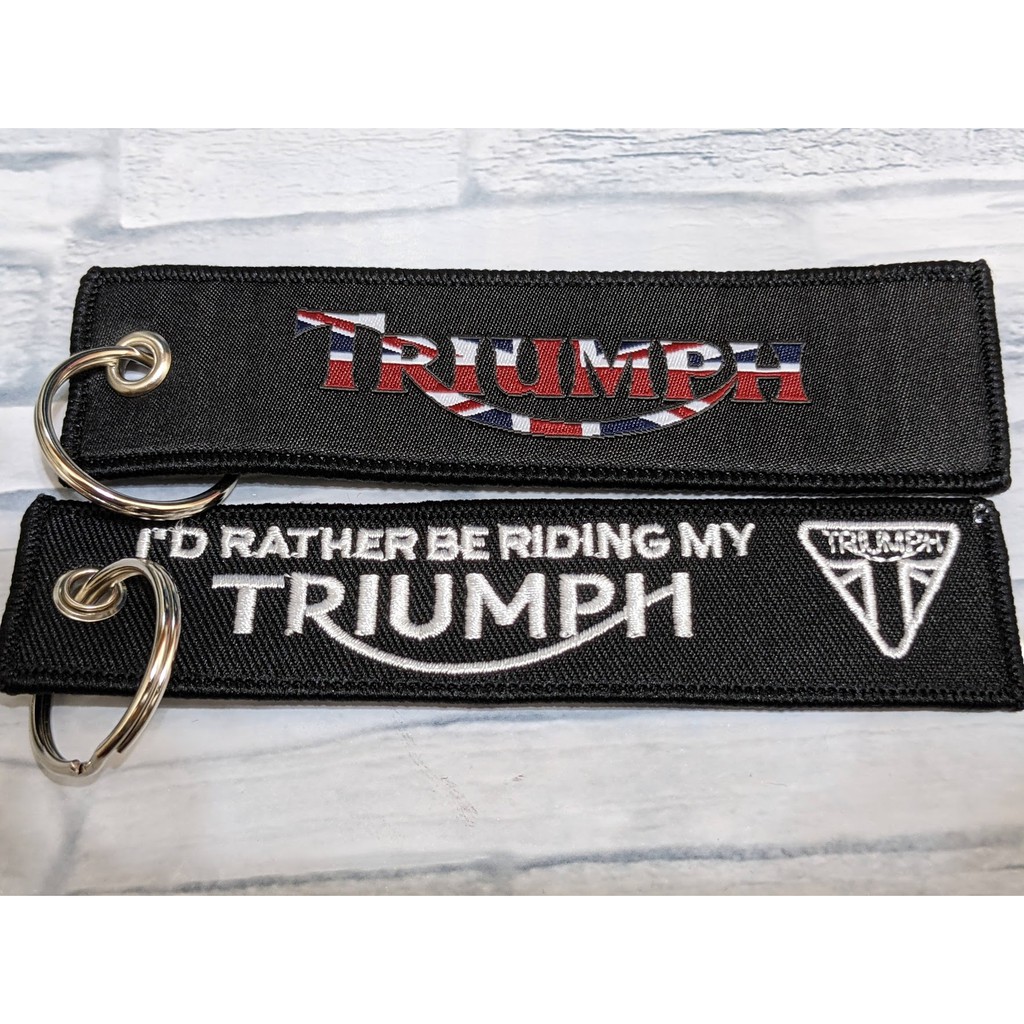 小梁部品 凱旋 TRIUMPH 重機 鑰匙圈 電繡 刺繡 Trident t100 邦尼 scrambler TWIN