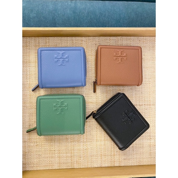 【現貨】美國代購 🇺🇸 Tory Burch TB Thea 荔枝 皮革 掀蓋式 短夾 皮夾