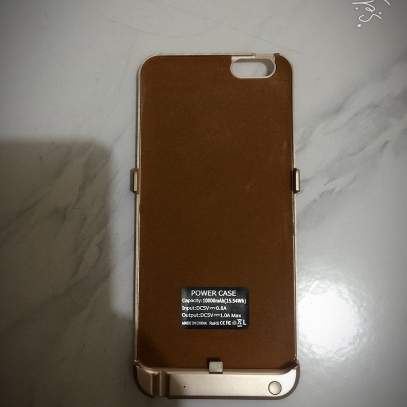 iPhone6plus無線背蓋夾式10000mAh行動電源 背夾電池 無線充電手機殼 土豪金色