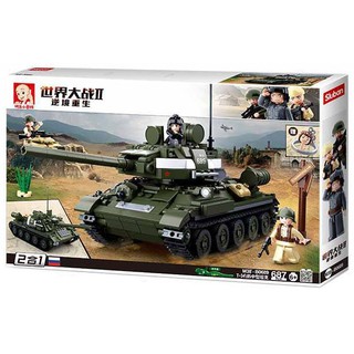 【快樂小魯班 積木 M38-B0689T-34 85中型坦克 軍事系列 戰車】