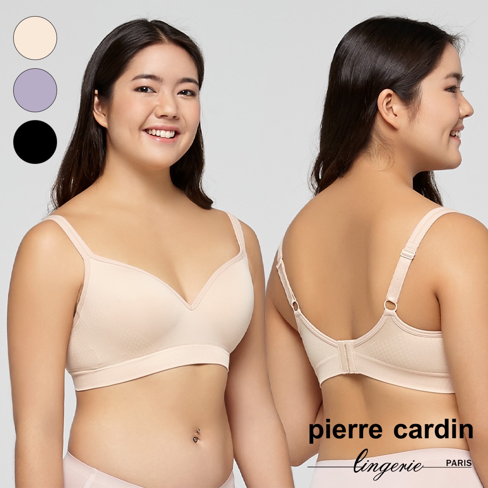 【pierre cardin 皮爾卡登女性內衣】一體成型高包覆針織無鋼圈內衣-D罩杯