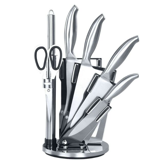 不繡鋼菜刀組，七件式旋轉刀具組 家用料理刀 包丁 廚師刀 水果刀 剁骨刀 菜刀組 菜刀