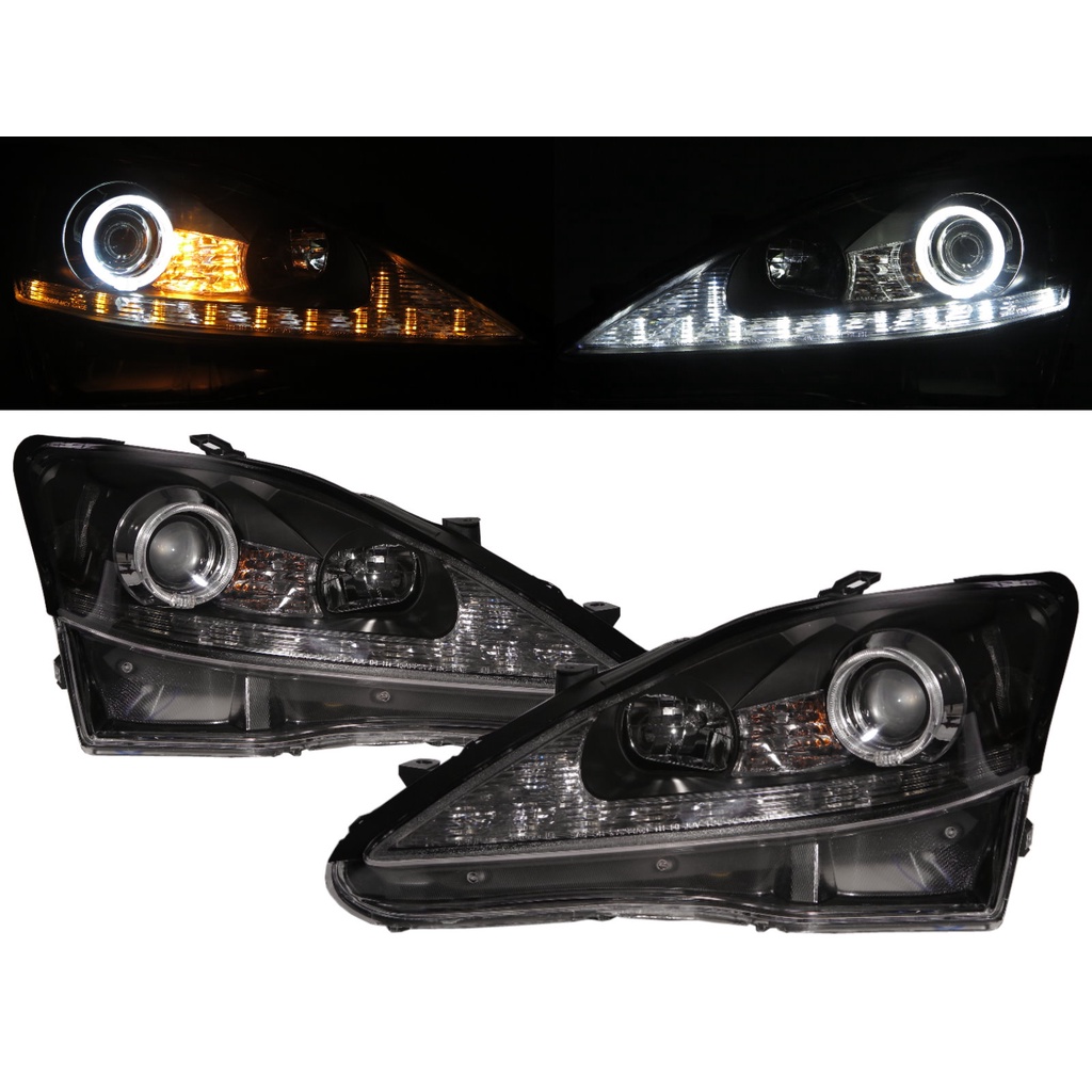卡嗶車燈 適用 LEXUS 凌志 IS IS250/IS350 XE20 06-09 LED光圈鹵素魚眼 V1 大燈