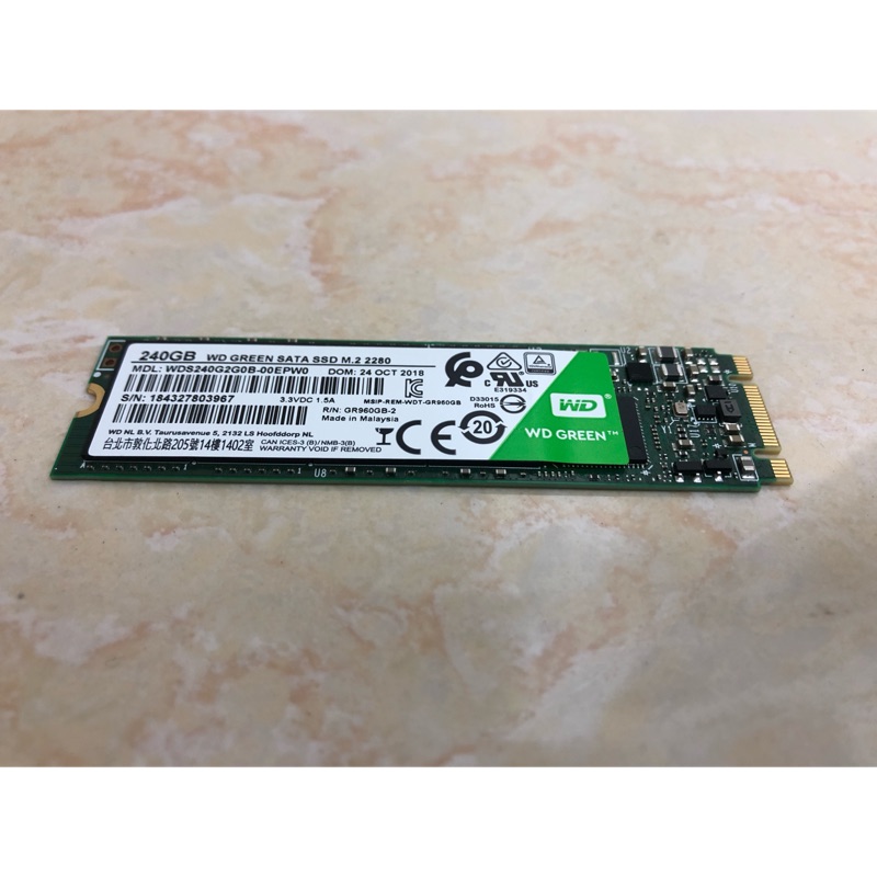WD 綠標 240G SSD M.2 2280 SATA 固態硬碟 M2規格