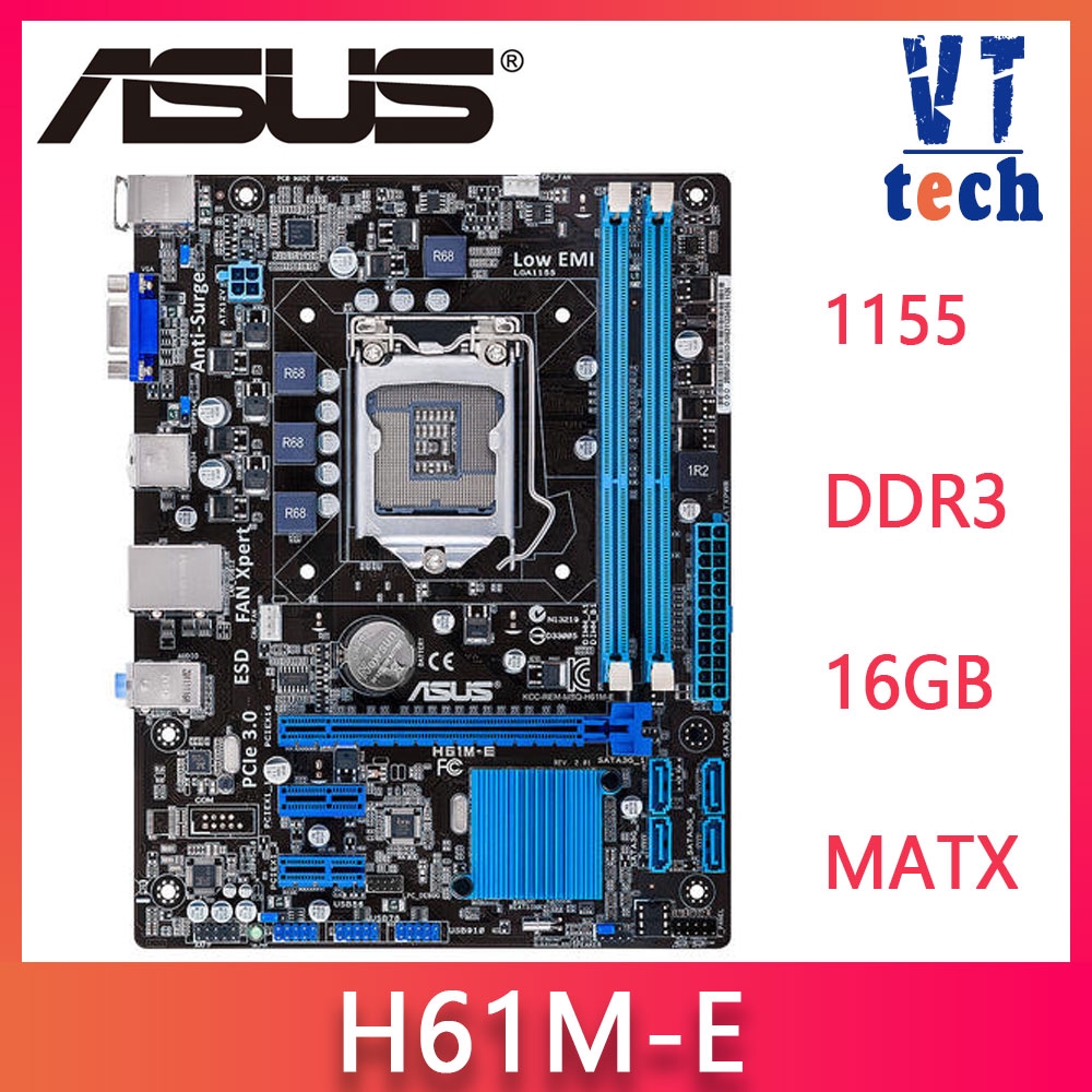 華碩h61m-k主板lga 1155 DDR3主板支持I3 I5 I7 cpu H61台式機主板開啟
