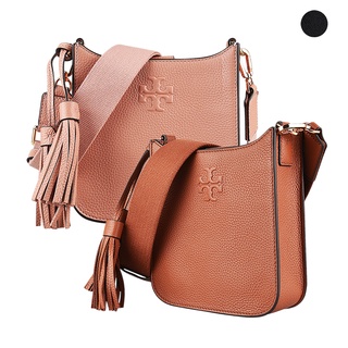 TORY BURCH THEA立體LOGO荔枝紋小牛皮流蘇磁扣式斜背包(迷你/三色)