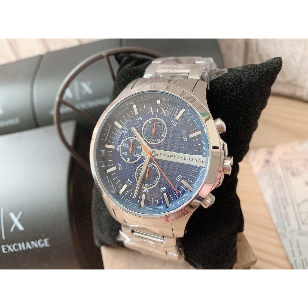 【Ayllon】Armani Exchange AX 鋼錶帶 質感海軍藍底 三眼 智能計時 AX2155 男錶 手錶 錶