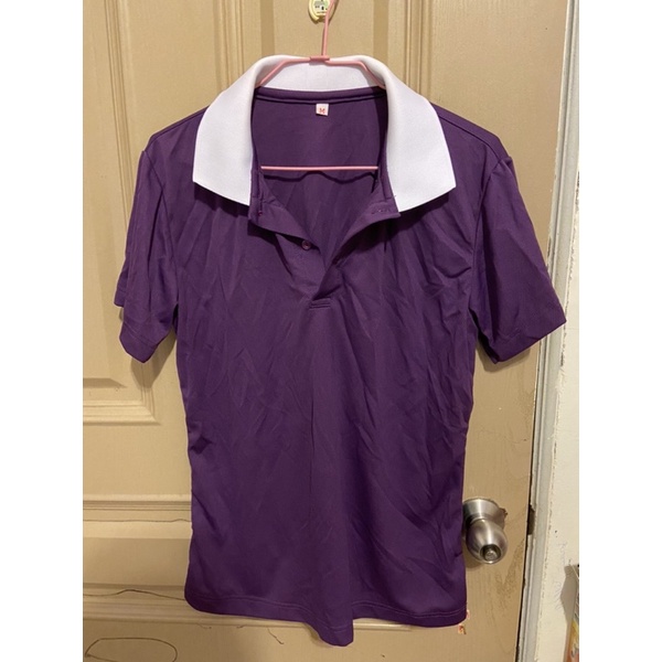 【polo衫】白領紫色polo衫 外出衣 運動 M號