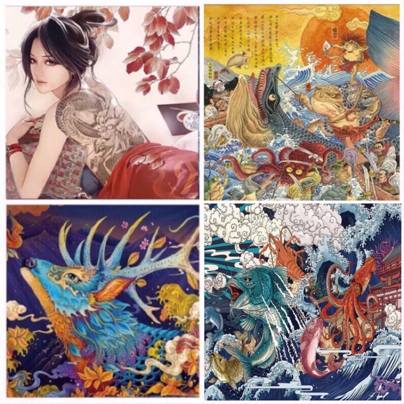 日本浮世繪系列掛布背景布掛毯裝飾家居桌布藝妓 蝦皮購物