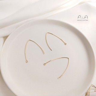 ALGD飾品廠家直出14K淺金色銅包真金保色大V耳鉤手工DIY耳飾配件自制耳環飾品材料
