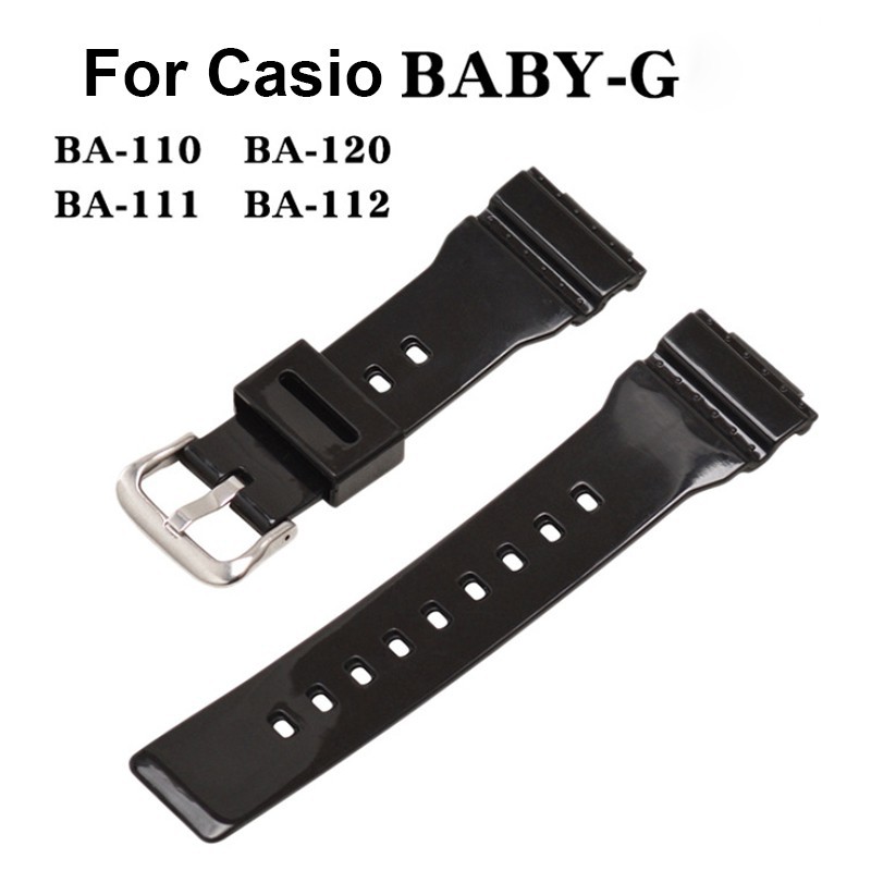 卡西歐 G - Shock Baby - G Ba110 Ba111 Ba112 Ba130 Ba120 的黑色矽膠錶帶