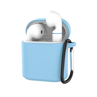 【Timo】華為 藍牙耳機 FlyPods/FreeBuds2 純色矽膠保護套(附吊環)