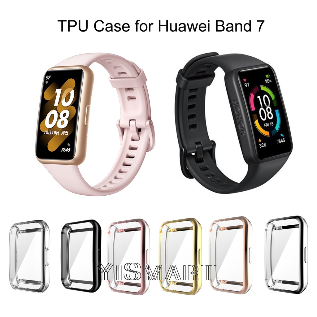 適用於 Huawei Band 7 6 pro 的 TPU 軟保護套 Honor Band 6 全屏保護套框架保險槓外殼