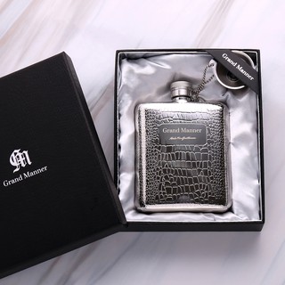 英國 Grand Manner 尊爵紳士 隨身酒壺（不鏽鋼復古造型威士忌酒瓶 攜帶式不銹鋼金屬小酒瓶小酒壺烈酒瓶烈酒壺）
