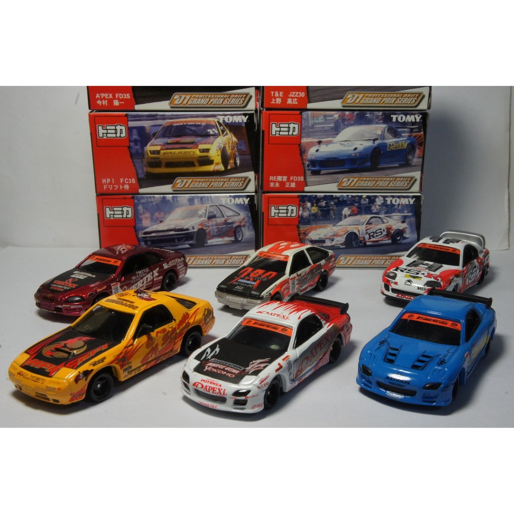 TOMY(tomica)小汽車 絕版稀有特注套裝D1 甩尾賽車，A’PEX FD3S、雨宮(RX-7模型車)今村 陽一