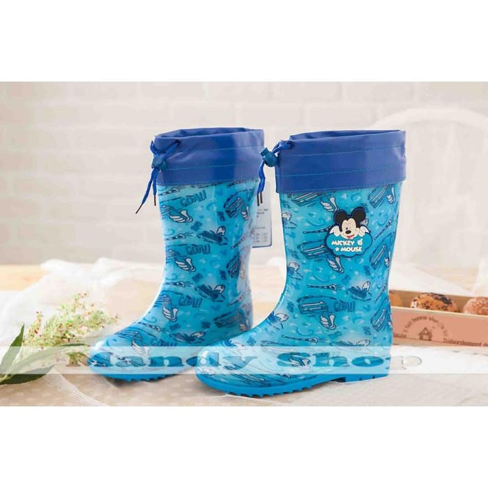 mandyshop【M2845】㊣ Disney迪士尼米奇可拆卸兩用保暖兒童束口雨鞋/兒童雨鞋