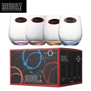Riedel O系列 HAPPY O 彩色水晶杯 4入組 水晶玻璃 紅酒杯 水杯 果汁 杯威士卡杯 歐式