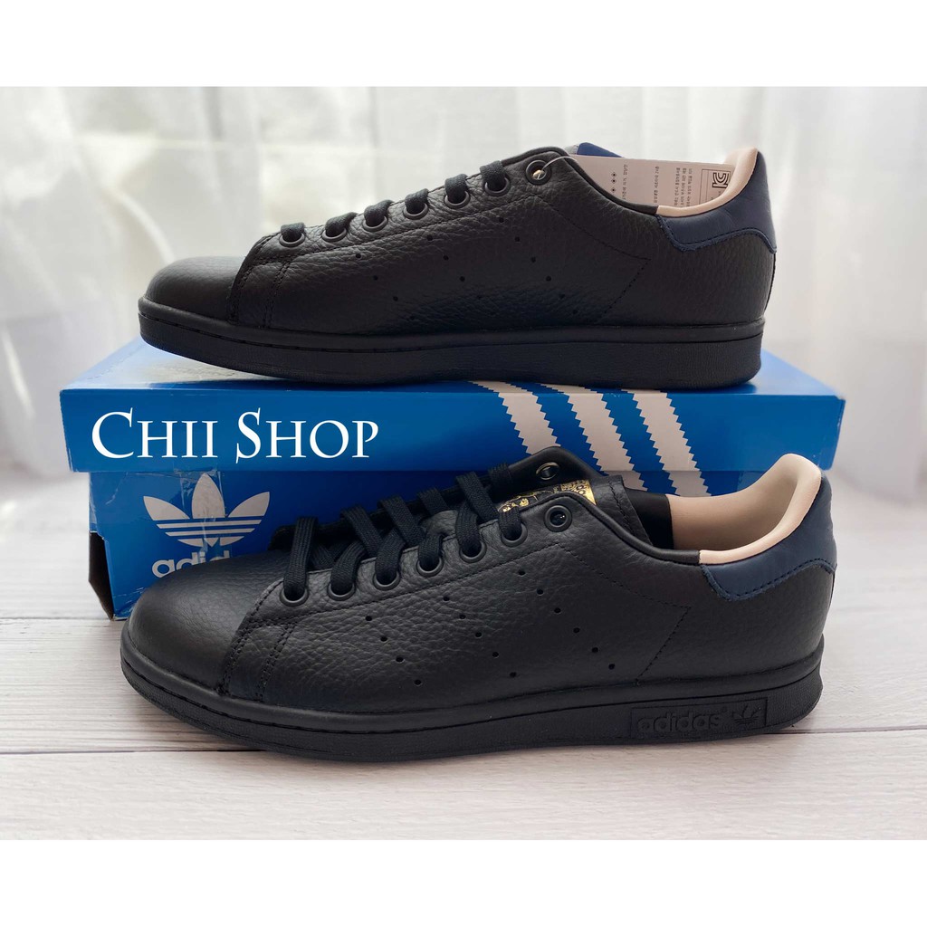 【CHII】韓國代購 adidas Stan Smith 黑色 藍尾 CQ2203