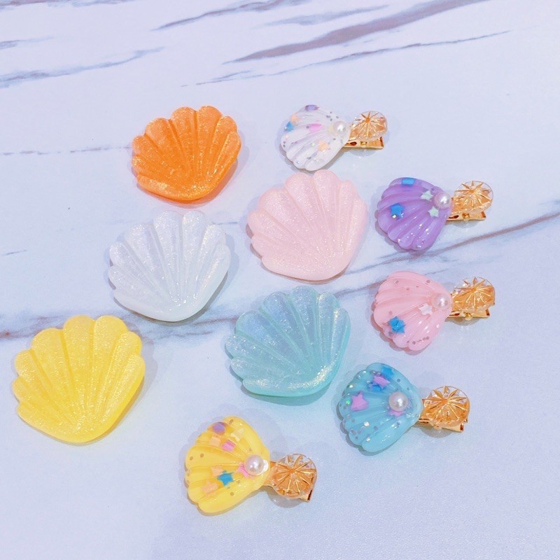 髮夾 現貨商品❤️ 夢幻海洋風格 貝殼扇貝造型 糖果色系列髮夾髮飾