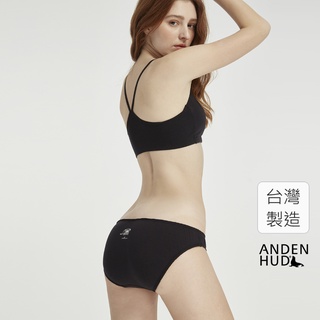 【Anden Hud】奧黛麗優雅．花苞低腰三角內褲(黑-撥盤電話) 台灣製