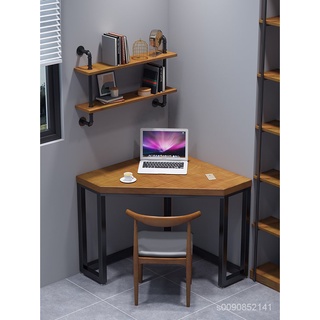 BENNY實木轉角電腦桌小尺寸辦公桌簡易拐角書桌學生三角桌小戶型墻角桌
