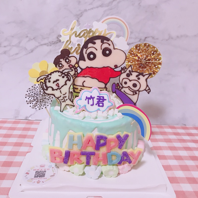 賣場六吋蠟筆小新造型生日蛋糕 小白 肥嘟嘟左衛門 板橋新埔站