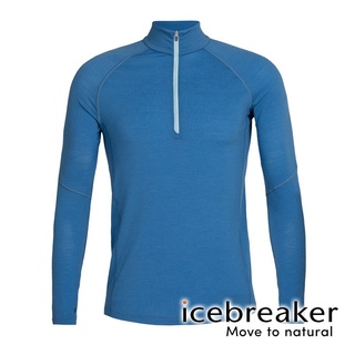 【icebreaker】ZONE男網眼半開襟長袖上衣 BF150『蔚藍』104348