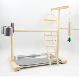 鳥玩具/鸚鵡玩具《實木鸚鵡站架/鸚鵡遊戲站臺》中小型鸚鵡/鳥用品/遊戲臺〔李小貓之家〕